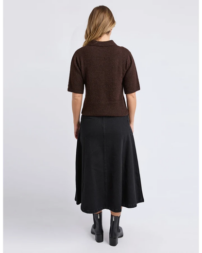 FOXWOOD FERNIE BUTTON KNIT - COFFEE