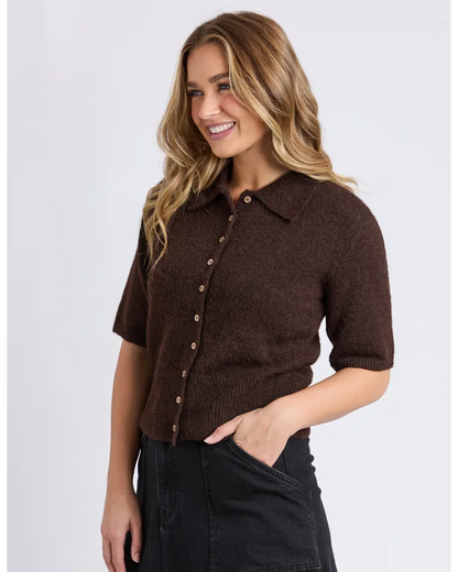 FOXWOOD FERNIE BUTTON KNIT - COFFEE