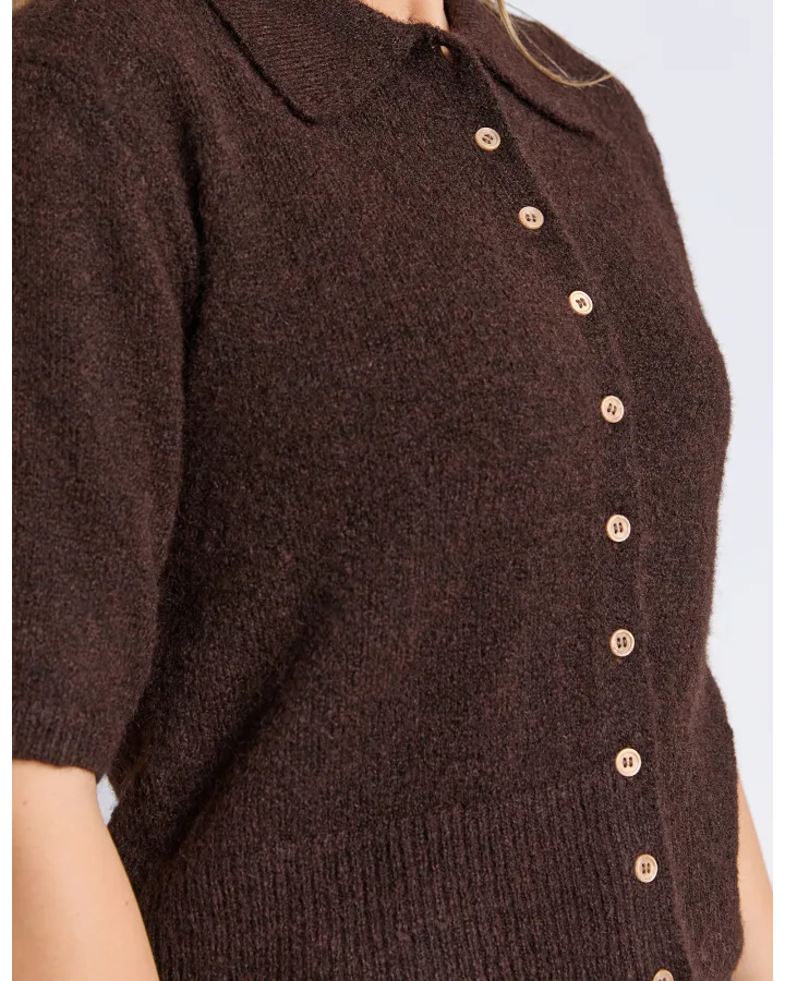 FOXWOOD FERNIE BUTTON KNIT - COFFEE