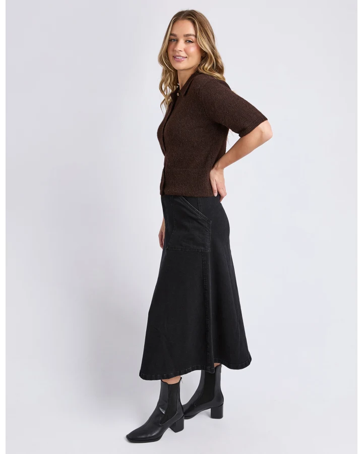 FOXWOOD FERNIE BUTTON KNIT - COFFEE