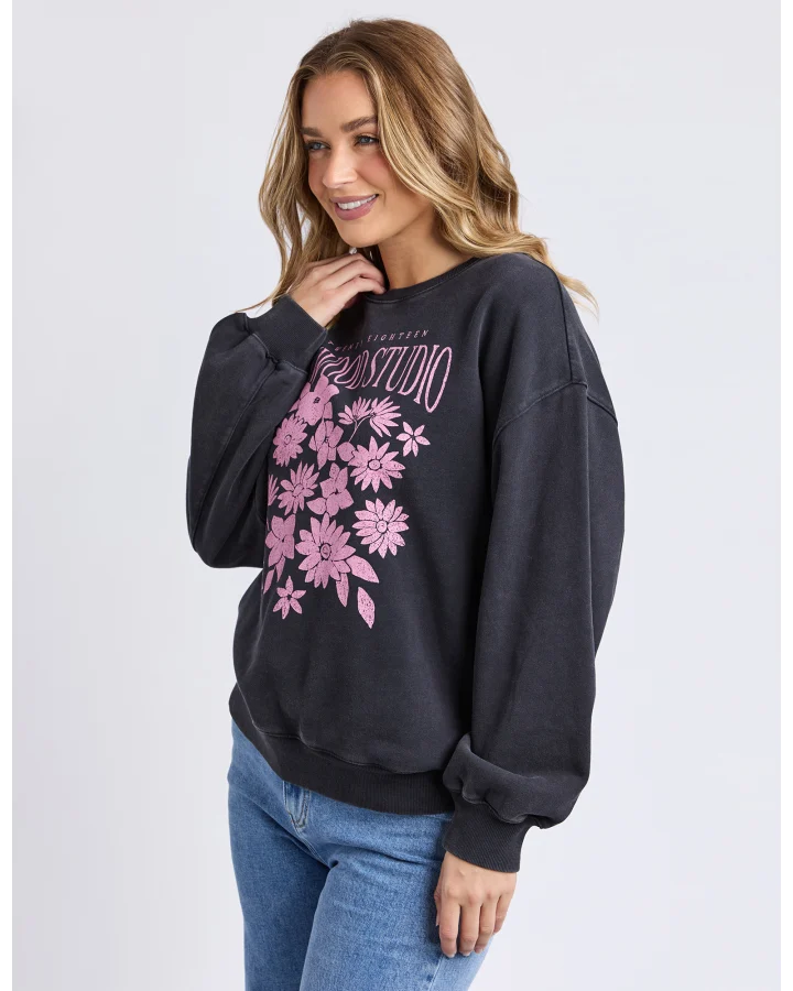 FOXWOOD FLORET CREW - BLACK