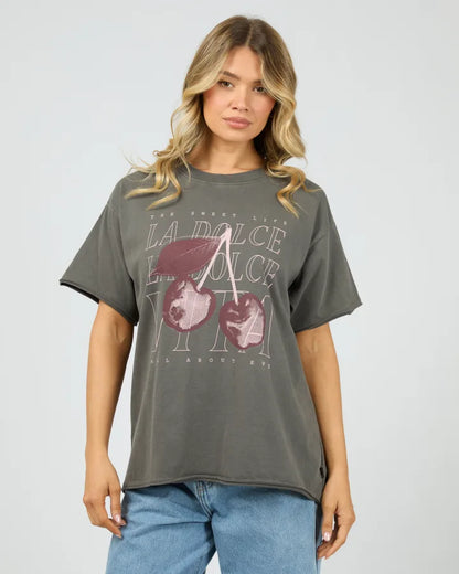 ALL ABOUT EVE DOLCE RELAXED TEE - CHARCOAL