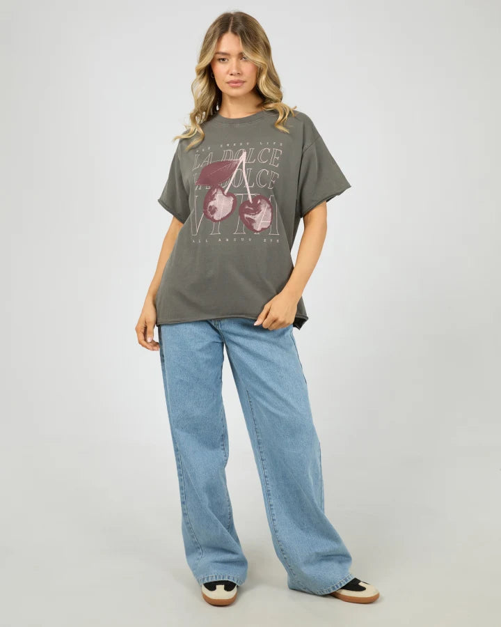 ALL ABOUT EVE DOLCE RELAXED TEE - CHARCOAL