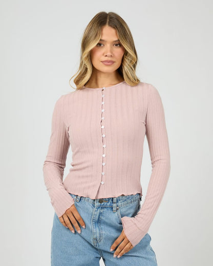 ALL ABOUT EVE TARNI KNIT TOP - FAWN
