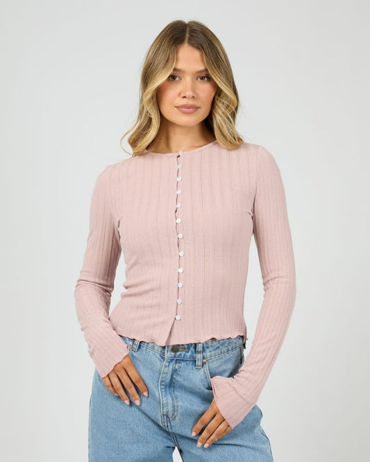 ALL ABOUT EVE TARNI KNIT TOP - FAWN