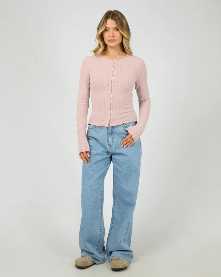 ALL ABOUT EVE TARNI KNIT TOP - FAWN