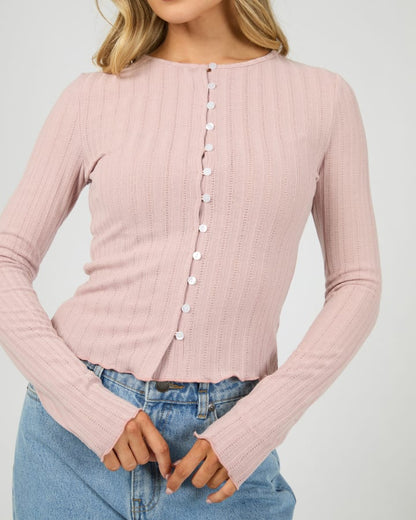 ALL ABOUT EVE TARNI KNIT TOP - FAWN