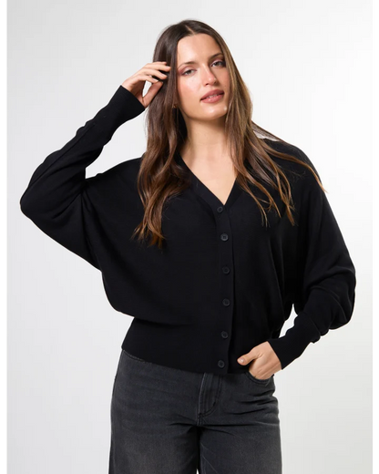 STELLA & GEMMA BLAKE CARDIGAN - BLACK