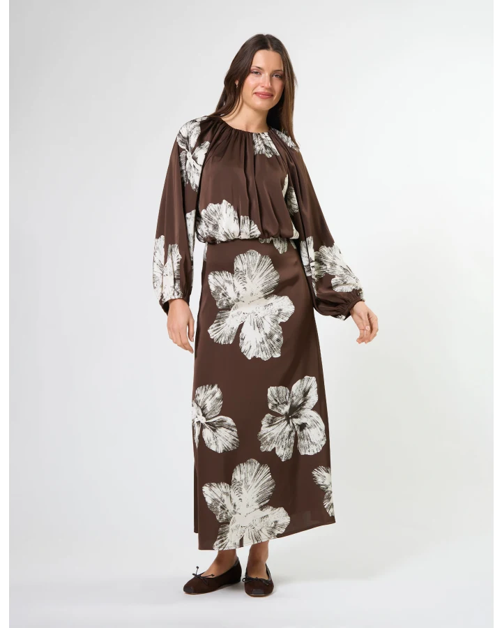 STELLA & GEMMA ASTA DRESS - COCOA BLOOMS