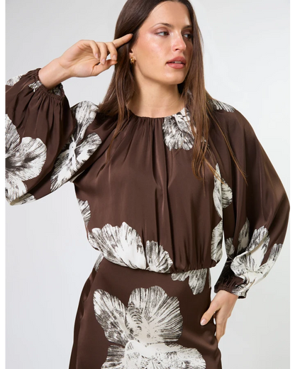 STELLA & GEMMA ASTA DRESS - COCOA BLOOMS