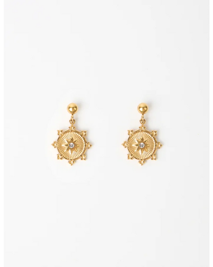 STELLA & GEMMA EARRING - GOLD MEDALLION