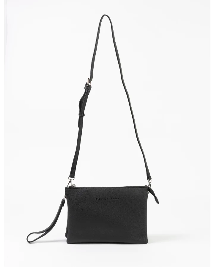 STELLA & GEMMA FRANKIE MULTI POUCH BAG -  BLACK/PLAIN