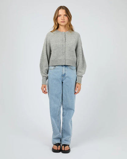 SILENT THEORY LOTUS KNIT CARDIGAN - GREY MARLE