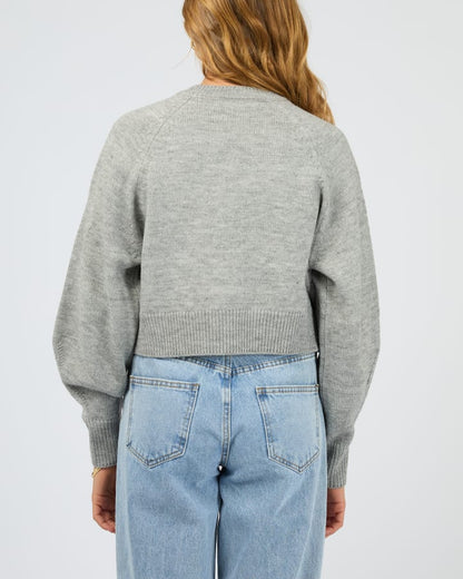 SILENT THEORY LOTUS KNIT CARDIGAN - GREY MARLE
