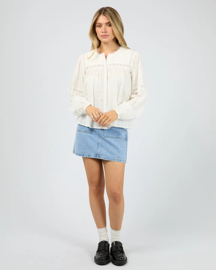ALL ABOUT EVE LARK SHIRT - VINTAGE WHITE