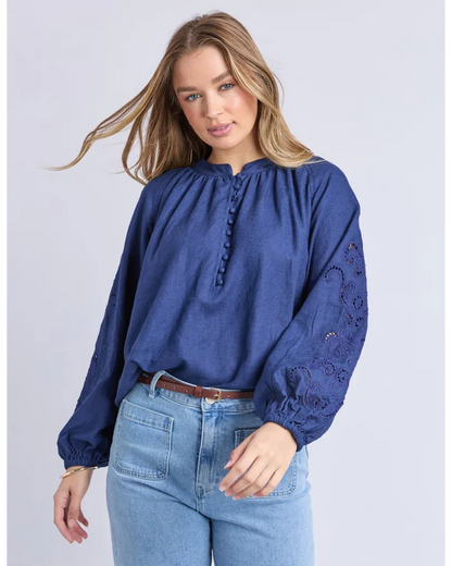 FOXWOOD CARLSON TOP - MIDNIGHT BLUE