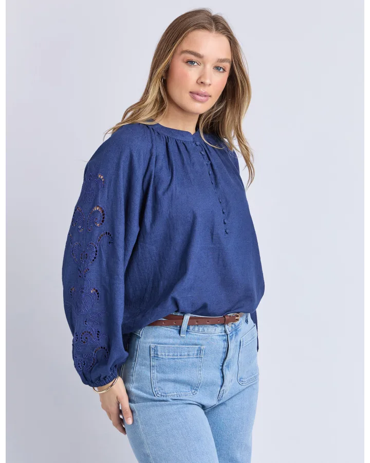 FOXWOOD CARLSON TOP - MIDNIGHT BLUE