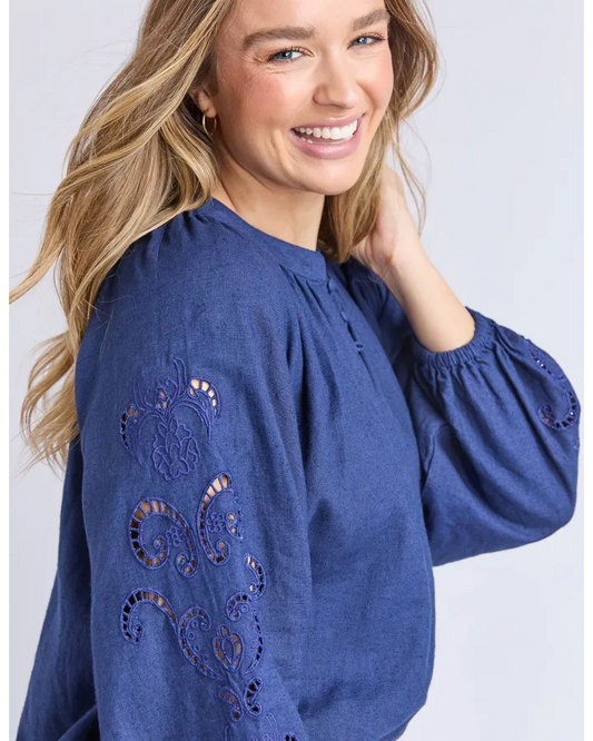 FOXWOOD CARLSON TOP - MIDNIGHT BLUE