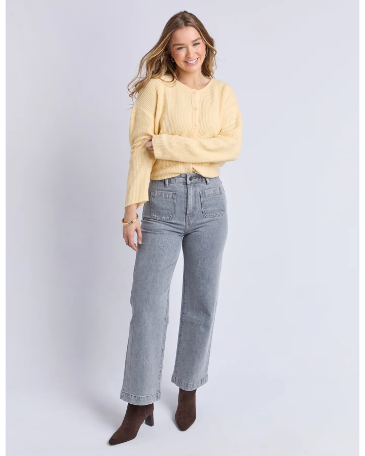 FOXWOOD SARAH WIDE LEG JEAN - WASHED GREY