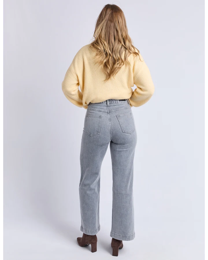 FOXWOOD SARAH WIDE LEG JEAN - WASHED GREY