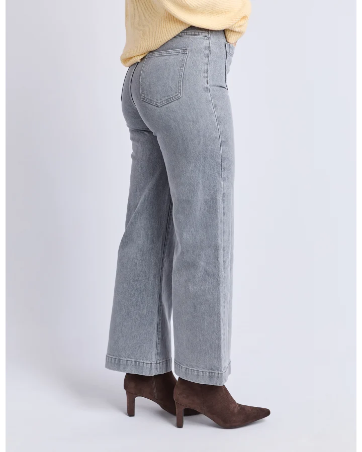 FOXWOOD SARAH WIDE LEG JEAN - WASHED GREY