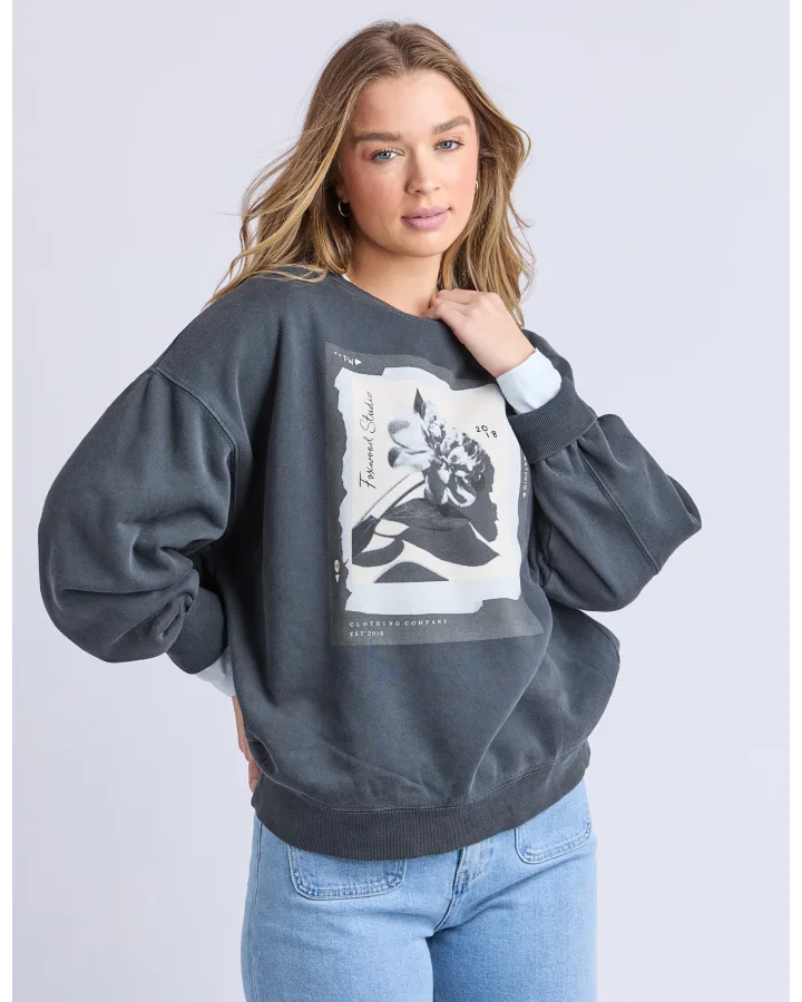 FOXWOOD TRUE BLOOM CREW - CHARCOAL
