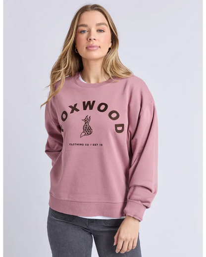 FOXWOOD EFFORTLESS CONTRAST CREW - DUSTY ROSE