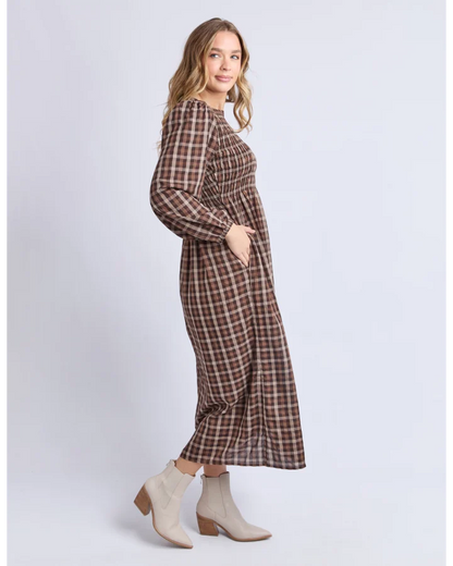 FOXWOOD COCO CHECK DRESS - COFFEE CHECK