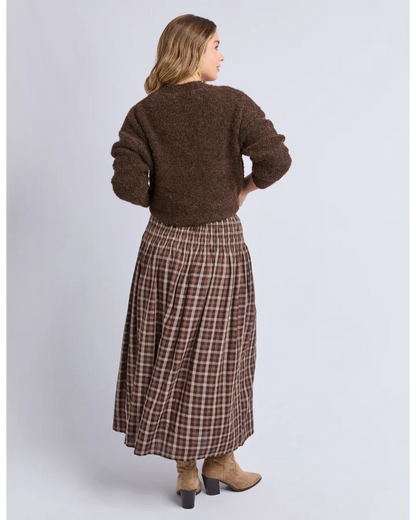 FOXWOOD COCO CHECK SKIRT - COFFEE CHECK