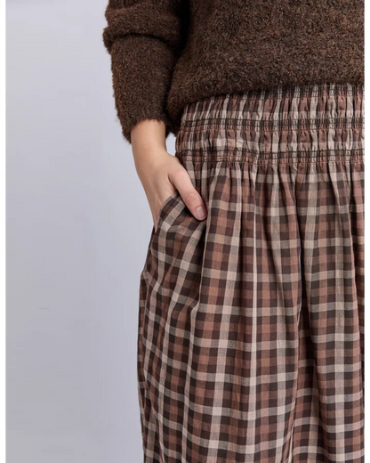 FOXWOOD COCO CHECK SKIRT - COFFEE CHECK