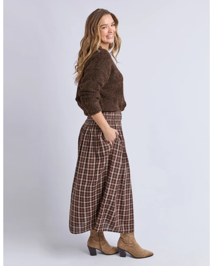 FOXWOOD COCO CHECK SKIRT - COFFEE CHECK