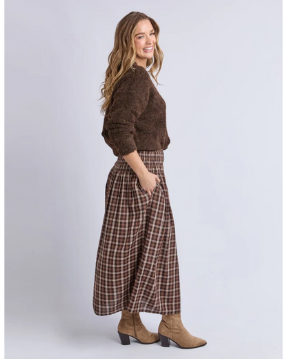 FOXWOOD COCO CHECK SKIRT - COFFEE CHECK