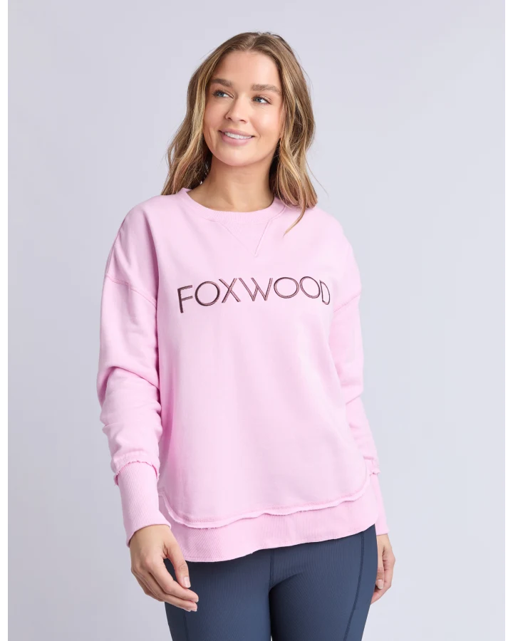 FOXWOOD SIMPLIFIED METALLIC CREW - BRIGHT PINK