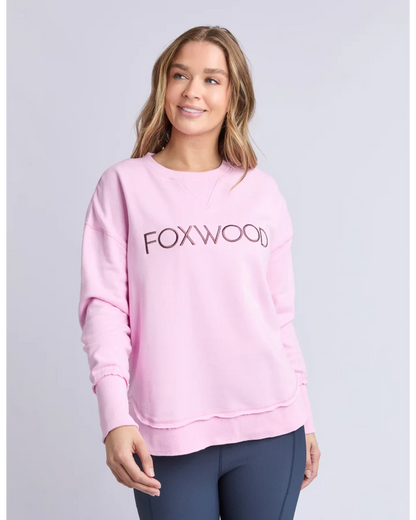 FOXWOOD SIMPLIFIED METALLIC CREW - BRIGHT PINK