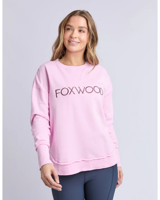 FOXWOOD SIMPLIFIED METALLIC CREW - BRIGHT PINK