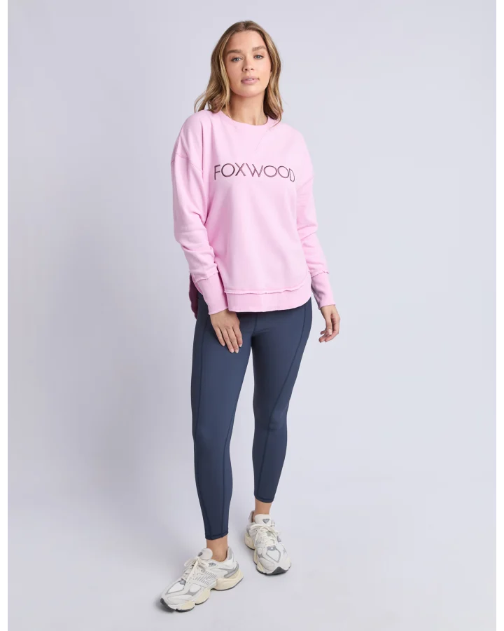 FOXWOOD SIMPLIFIED METALLIC CREW - BRIGHT PINK