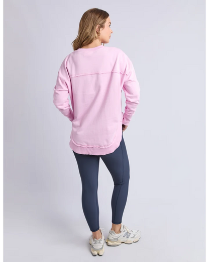 FOXWOOD SIMPLIFIED METALLIC CREW - BRIGHT PINK