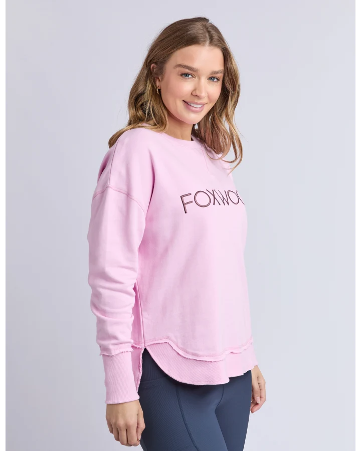 FOXWOOD SIMPLIFIED METALLIC CREW - BRIGHT PINK