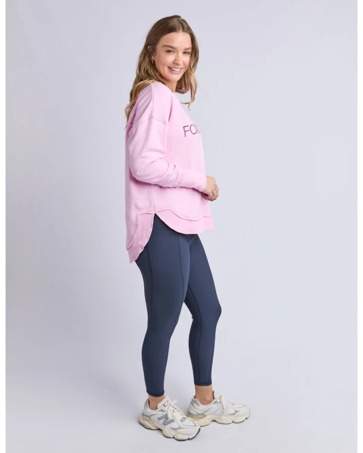 FOXWOOD SIMPLIFIED METALLIC CREW - BRIGHT PINK