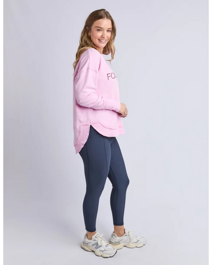 FOXWOOD SIMPLIFIED METALLIC CREW - BRIGHT PINK