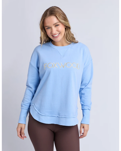 FOXWOOD SIMPLIFIED METALLIC CREW - BLUE / LEMON