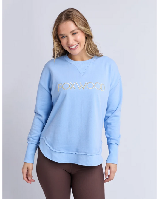FOXWOOD SIMPLIFIED METALLIC CREW - BLUE / LEMON