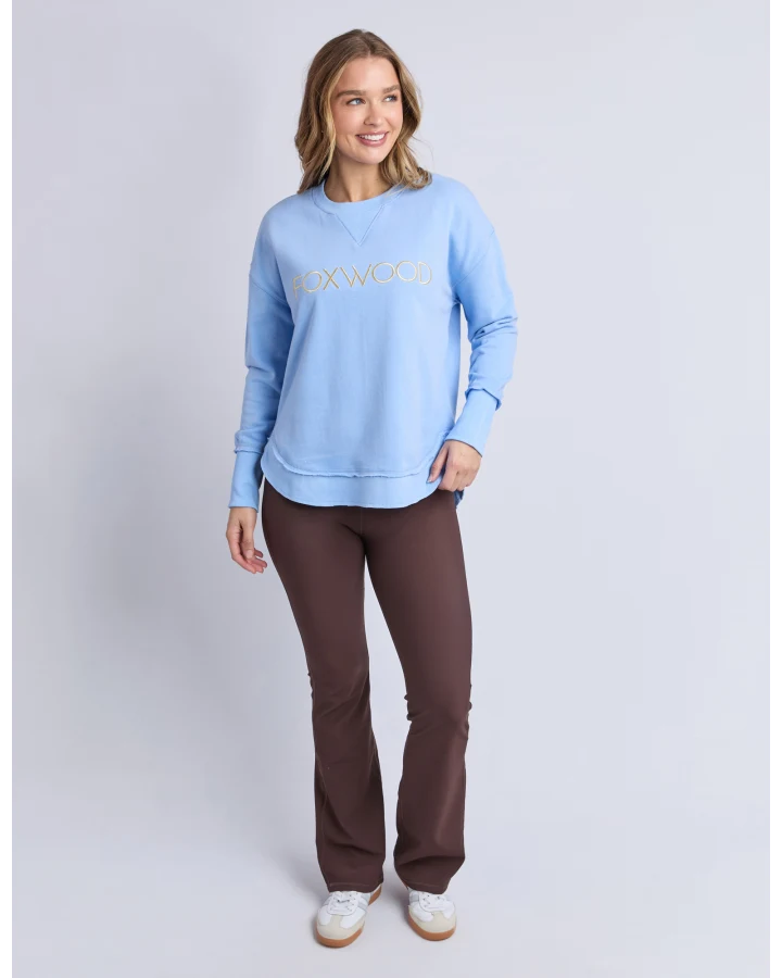 FOXWOOD SIMPLIFIED METALLIC CREW - BLUE / LEMON
