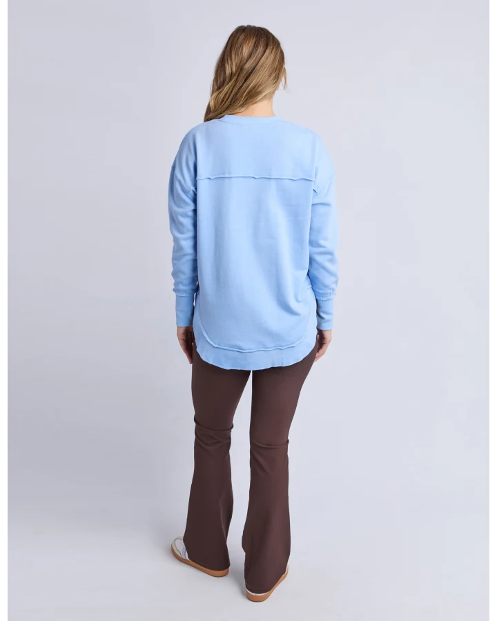 FOXWOOD SIMPLIFIED METALLIC CREW - BLUE / LEMON