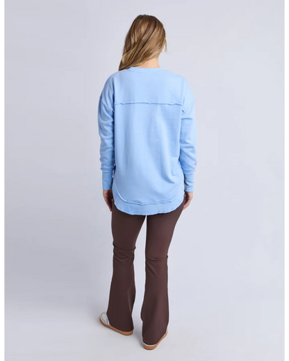 FOXWOOD SIMPLIFIED METALLIC CREW - BLUE / LEMON