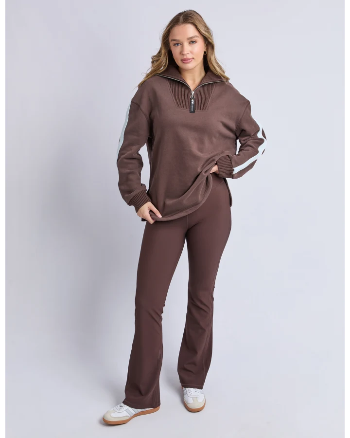 FOXWOOD LUXE RIB PANT - COFFEE