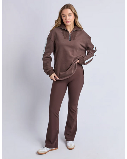 FOXWOOD LUXE RIB PANT - COFFEE