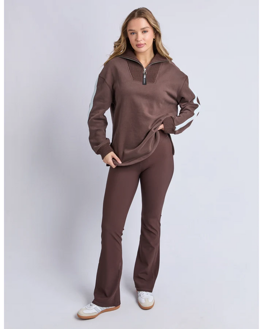 FOXWOOD LUXE RIB PANT - COFFEE