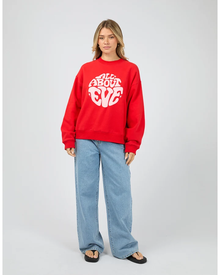 ALL ABOUT EVE RETRO BOX CREW - RED