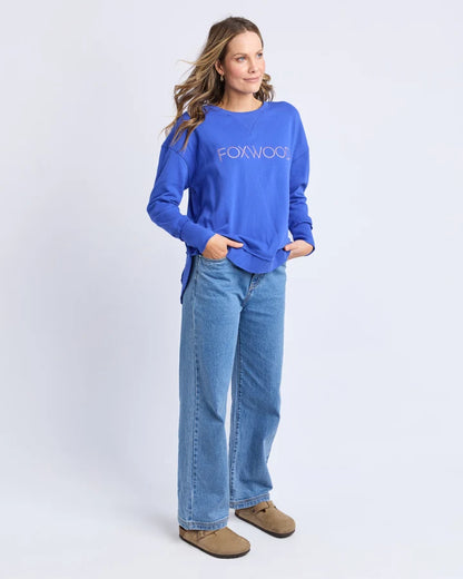 FOXWOOD SIMPLIFIED METALLIC CREW -  BLUE